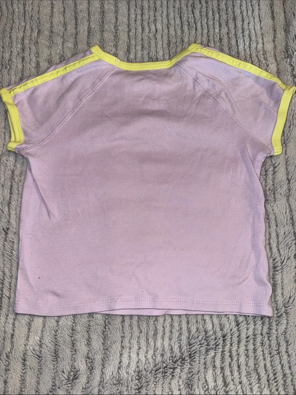 art class Lavender Tee with Yellow Retro Tennis Graphic